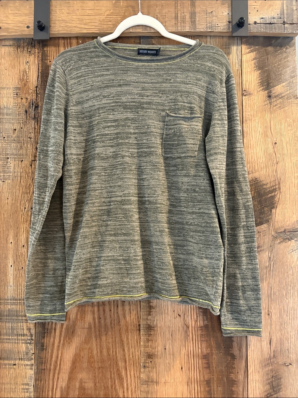 Antony Morato Olive Heather Long-Sleeve Crewneck Tee